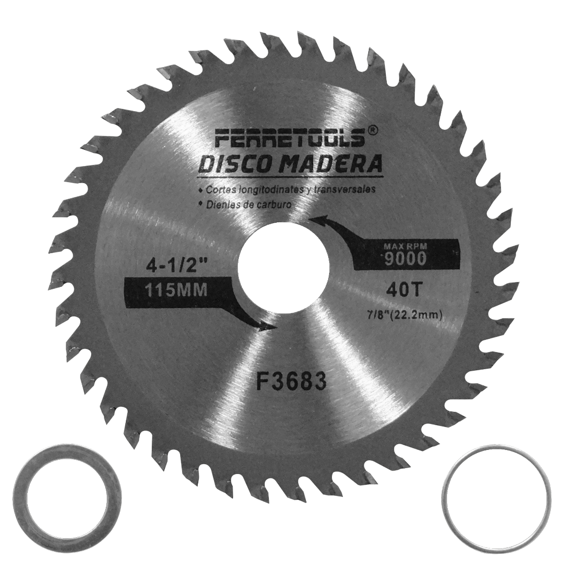 MAD4-40T 115mm 40T 22,2mm 9000rpm Hoja Sierra Circular para Madera Carburo F3683
