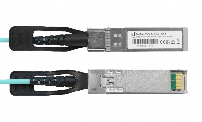 UA2-30 UBIQUITI 30m SFP28-25Gbps Cable 3mm Fibra-Multimodo Directo UACC-AOC-SFP28-30M