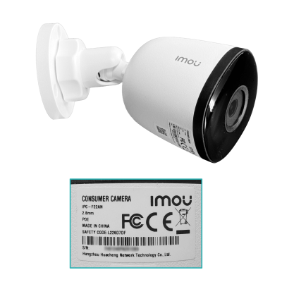 IPC-F22AN IMOU Camara IP Bala 2MP Microfono PoE IR30m Full Color IP67 req-PoE