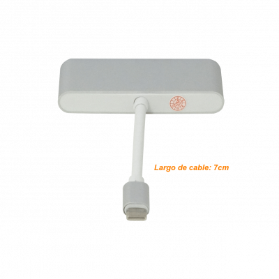 USBC-HUBH Concentrador USB-CM a 1xUSB-CH 3xUSB-AH Cable-7cm USB3.1