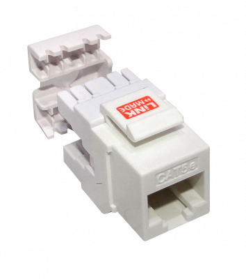 KP5WL-1 LINKMADE Conector Keystone Cat5E U/UTP Blanco 180º para Ponchar con Herramienta KPT