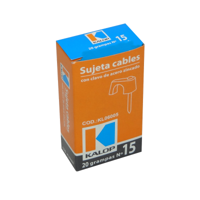GRAMPA-15 KALOP 20-UN Nº15 Gris 11x15mm Clavo-18x2,25mm Zincado Sujeta-Cable