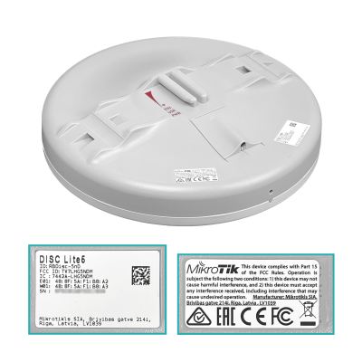DISC-LITE5 MIKROTIK 5GHz 265mm L3 21dBi 25dBm 64mb 600MHz 1-100-PoE 5150-5875MHz