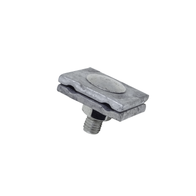 KTL0030 Abrazadera de sujeción para poste con un perno hexagonal de 3/4 pulgada, dimensiones 45x46x5mm, largo 38mm y rosca M12