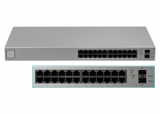 US24 UBIQUITI 24-1000 2-SFP RS232-RJ45 necesario-UniFi Switch Administración Bastidor