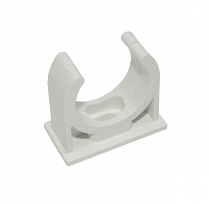PVC25-A LINKCHIP Abrazadera de fijación 25mm para tubo PVC blanco con tornillo incluido