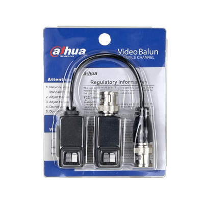BALUN-4K Adaptador de video pasivo DAHUA 4K para cable CAT5E/6 conexión fija o inserción rápida Pin-Push con terminal BNC-Macho