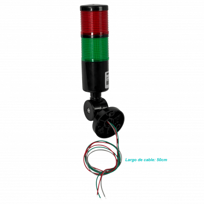 BARV12V Baliza de torre LED Rojo-Verde 12VDC 2W Luz-Fija Carcasa Negra