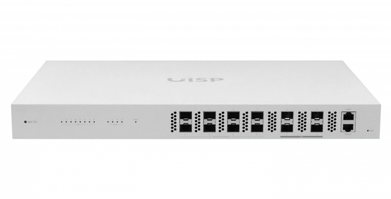 UISP-FIBER-OLT-XGS UBIQUITI Terminal de línea óptica 8-GPON+10G 4-SFP28 Consola-RJ45 Gestión-IP para hasta 2048 hogares FTTH