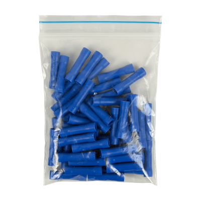 CON-2525 BV2.0 1,5-2,5mm2 50-un Terminal Empalme Azul Aislado PVC Longitud-25mm 16-14AWG