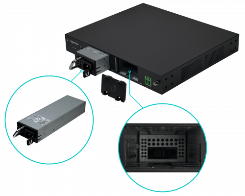 EP-54V-150W UBIQUITI 1U-Rack Suministro Eléctrico 54VDC 150W/300W 1-100-LAN EdgePower