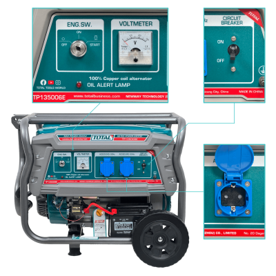 GENE-35. Generador a gasolina de 3500W completos, depósito de 15 litros, 220VAC TP135006E