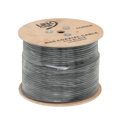 CCRG6N RG6 Negro 305 metros Bobina RG-6 Cable Coaxial 75ohm Aleación-CCS