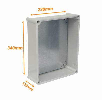 TJ-AG-3428 TIBOX 340x280x130mm Cubierta Gris Caja Estanca de Plástico Gris con Placa IP66 RoHS