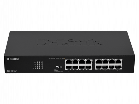 DGS-1016D D-LINK Switch Gigabit No Gestionable de 16 Puertos-1000 para Rack incluye-12V
