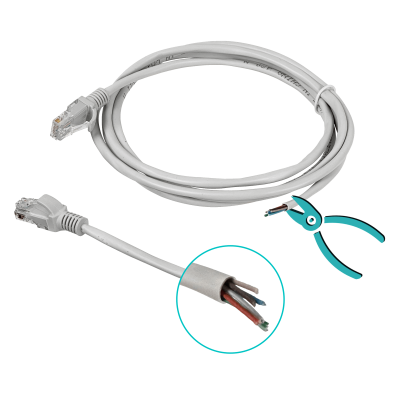 CPG-2 2mt Gris Cable Patch Cord Multifilar CCA Aleacion RJ45 inyectado Cat5E