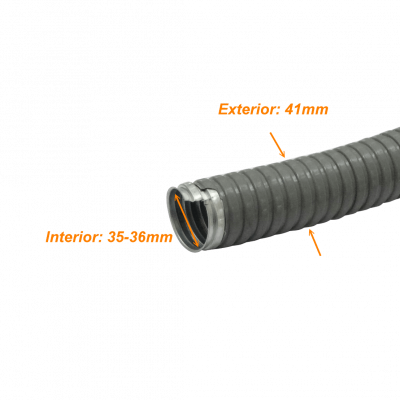 M40-30 Rollo de 30 metros de tubería flexible metálica con recubrimiento de PVC de 40 mm (1-1/4 pulgadas) tipo PCFC