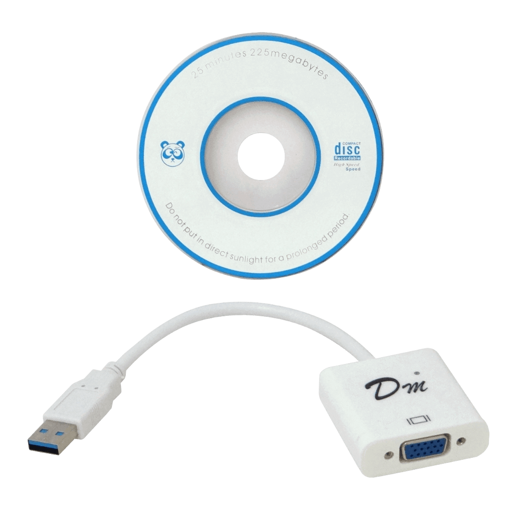 USB-VGA USB-A-M USB3.0 VGA-H Adaptador Cable 10cm solo-PC