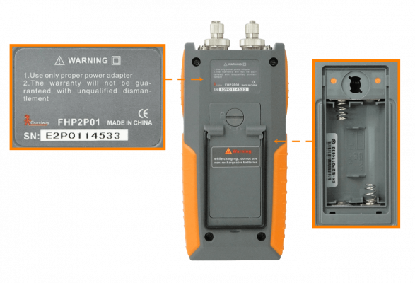FHP2P01 GRANDWAY 2-FC/SC 2.5mm Medidor Óptico PON req/2-AA 1310-1550nm USB