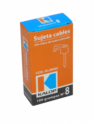 GRAMPA-8 KALOP 100-UN Nº8 Blanca 2,45x7mm Clavo-14x1,8mm Galvanizado Fijación-Cable