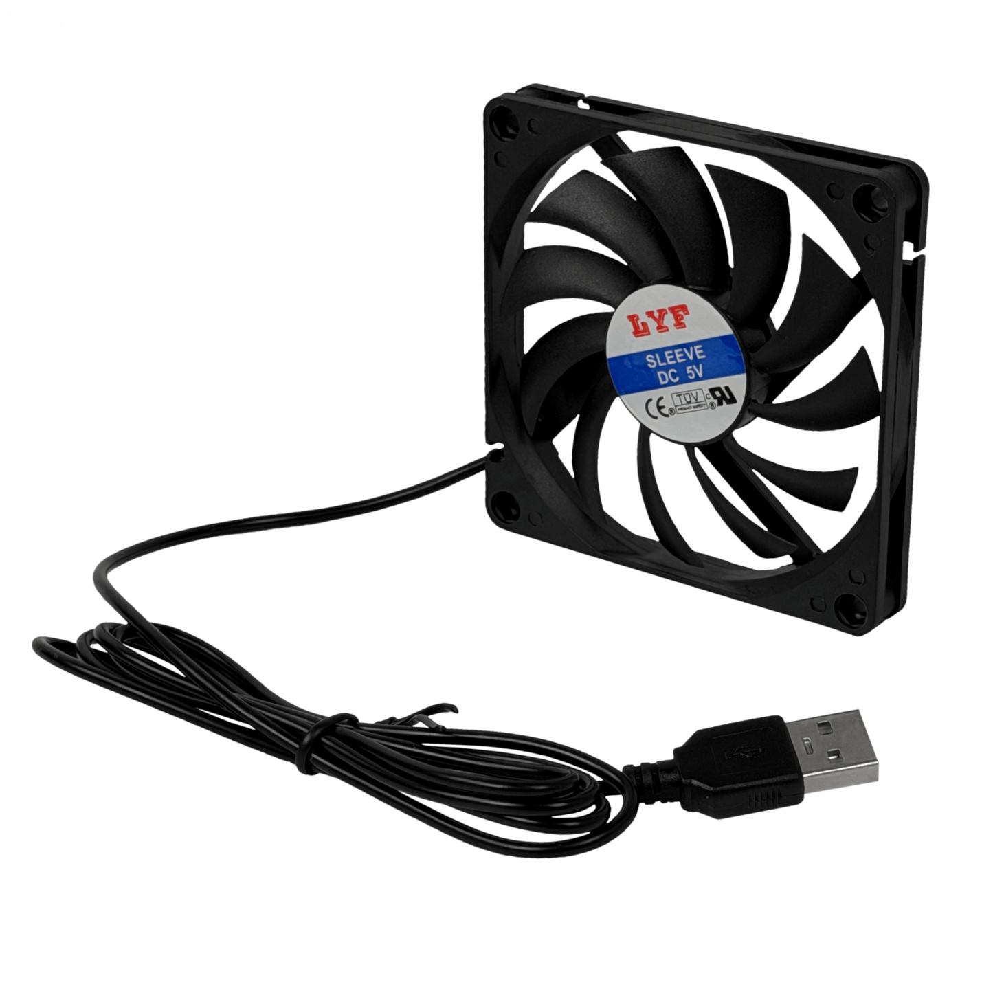 VENT-USB TURBINA 5VDC USB-AM 80x80mm Altura-11mm cable-18cm