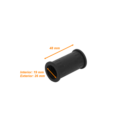 FLEP19-U 19mm Conector Acoplador para Tubería Flexible Plástica Negra Corrugada
