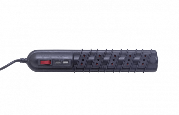 ELG-35NU RITTIG Negro 5-Tomas 2-USB5V Extensión 3metros 10A-250V 2200W Luz Piloto-Interruptor