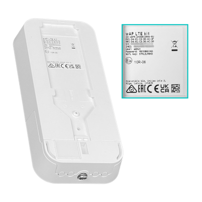 WAP-LTE-KIT Equipo MIKROTIK con soporte para bandas LTE 1/2/3/7/8/20, ranura para 1 SIM, conector U.FL externo, WiFi 2,4 GHz a 22 dBm, configuración MIMO 2x2 con antenas de 2 dBi y puerto Ethernet 10/100 capa 4
