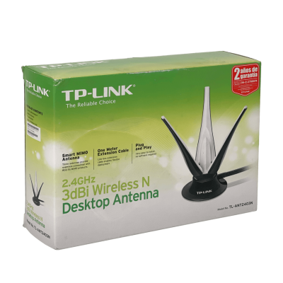 TL-ANT2403N Antena omnidireccional TP-LINK de 3 dBi para 2,4 GHz, conector 3-RPSMA-Macho y cable de 1 metro