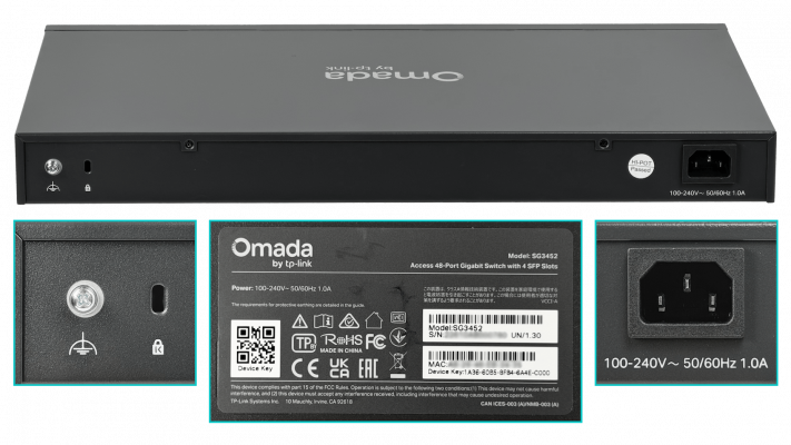 TL-SG3452. TP-LINK 48-1000 4-SFP Console-RS232/USB Switch Admin Rack Omada