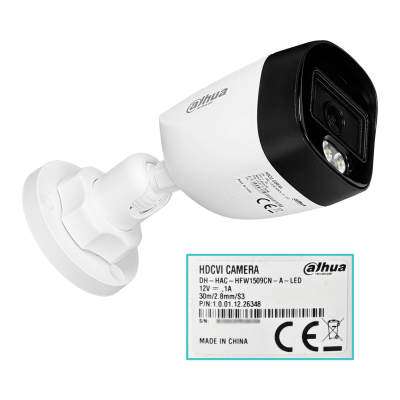 HFW1509 DAHUA Bala 5MP 2,8mm Full Color IR30mt HDCVI IP67 Camara Analoga