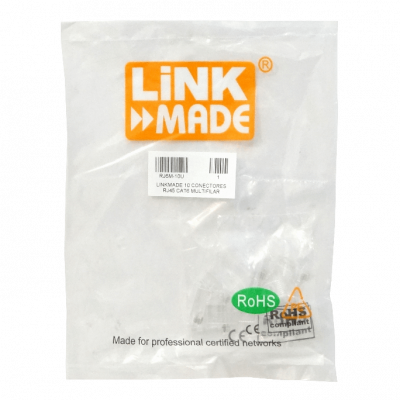 RJ6M-10U LINKMADE Paquete de 10 Conectores RJ45 Cat6 UTP para Cable Multifilar