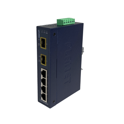 ISW-621TF PLANET 4-Puertos-100 2-Ranuras-SFP-100 Conmutador Industrial no-Gestionable Carril-DIN 12-48VDC/24