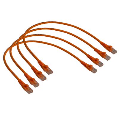 CPB-05-4 LINKMADE Pack 4 unidades, cable patch multifilar CAT5E naranja LSZH sobremoldeado, 50 centímetros