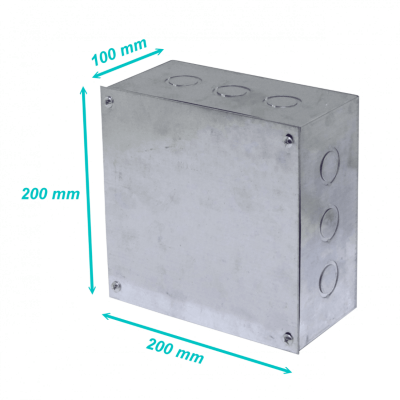FPCWM-5 B22 Gabinete 200x200x100mm con Cubierta-205x205mm Galvanizada Metálica
