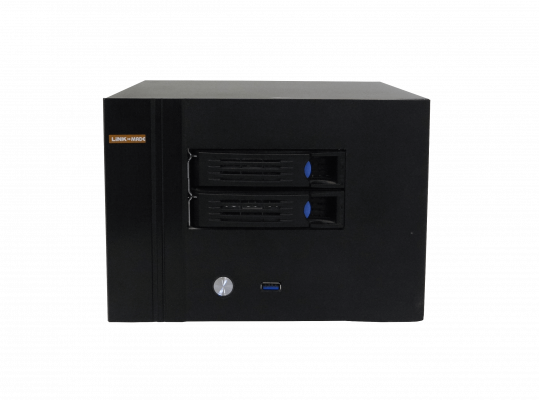 RAG-N2 LINKMADE 2 bahías hot-swap 3.5" 1 ranura PCI 1 puerto USB3 Gabinete desktop Mini-ITX Requiere fuente Flex ATX 1U