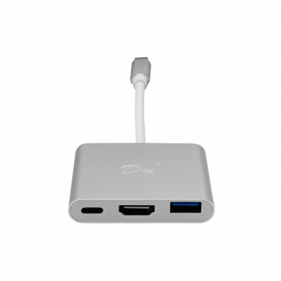 USBC-HDMIC Adaptador Alternativo de USB-C Macho a HDMI Hembra con USB-A Hembra y USB-C Hembra