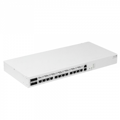 CCR2116-12G-4S+LIQ. USADO MIKROTIK Enrutador 16 puertos a 2GHz velocidad hasta 1000 Mbps 4 puertos SFP+ interfaz serial RS232 conexión RJ45 nivel L6 entrada 220VAC requiere cable