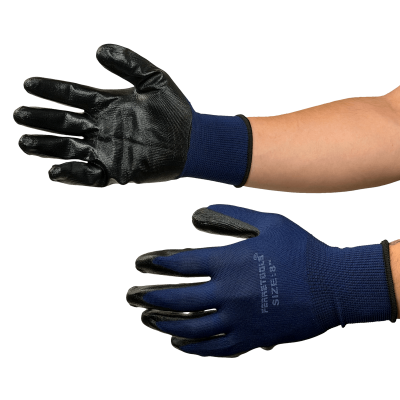 GUANTES-ANTIES Guantes de Protección Anti-estática en Poliéster con Palma de Nitrilo Color Negro Tamaño 8 Mediano