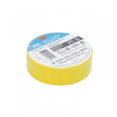 TEMFLEX-9M Cinta Aislante Eléctrica de PVC 3M 9 metros Amarilla 19mm de ancho 0,15mm de espesor 600V 90ºC