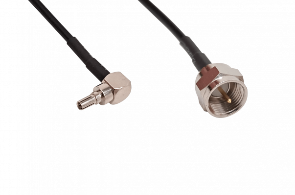9M1FM CRC9-M-90º a F-Macho RG174 Cable Coaxial 13cm