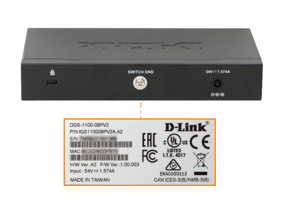 DGS-1100-08PV2 D-LINK requiere-Cable 8-1000-PoE48V-af 64W-total Switch Administrable incl-54V-85W