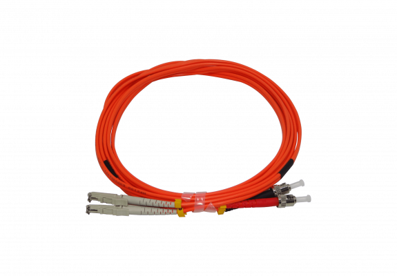 JFMET3 Latiguillo de Fibra Óptica Multimodo OM1 Dúplex 3 metros E2000/UPC a ST/UPC Núcleo 62.5/125µm