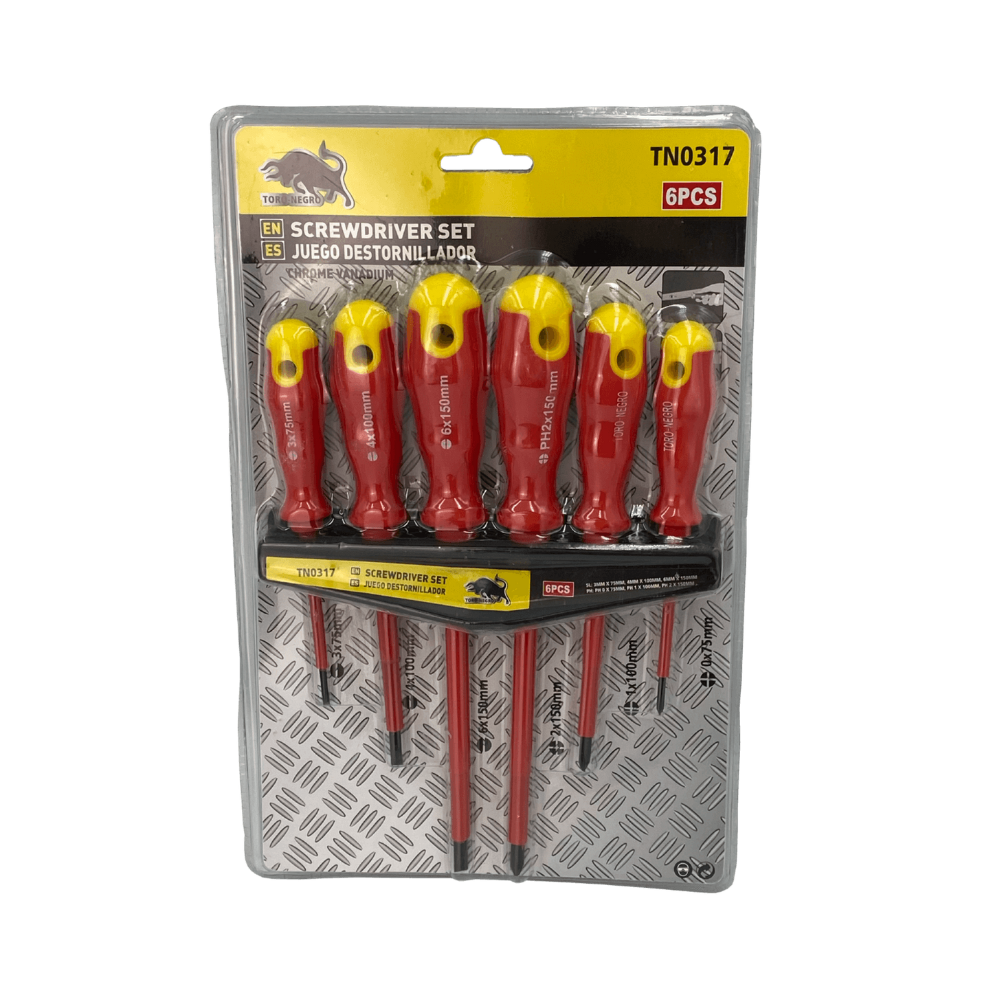 LLADORES-6V 1000V 6-Destornilladores Aislados Plana Phillips 3-5-6 75-100mm
