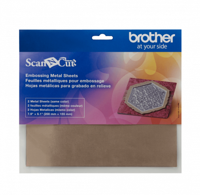 CAEBSBMS1 BROTHER 2 Láminas Metálicas 200x155mm Cobre para Repujado ScanNcut2 Máquina de Corte