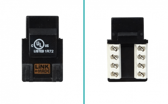 KP5NL LINKMADE Negro Cat5E U/UTP Jack Keystone Ponchable Conector Hembra RJ45
