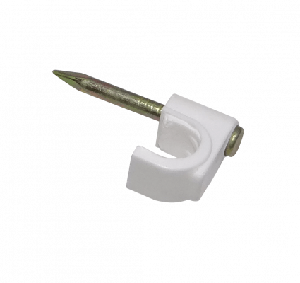 GRAMPA-C6W KALOP 50 unidades C6 Blanca 6x6mm Clavo-15x2mm Galvanizado Fijación para cable coaxial
