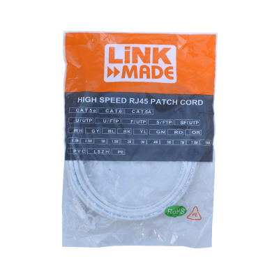 CP6W-40L LINKMADE Cable de Parcheo Cat6 U/UTP Blanco LSZH Multifilar Moldeado de 4 Metros