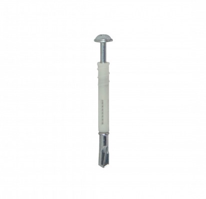 DRY15 Fijación para placa de yeso Volcanita de 15mm, compuesta por tarugo y tornillo autoperforante M6.3x62mm, paquete de 25 unidades