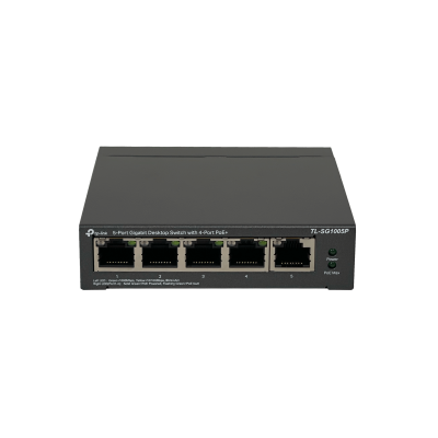 TL-SG1005P TP-LINK Conmutador 5 puertos 10/100/1000 (4 PoE 48V 802.3af) 53W total No administrable No montable en rack